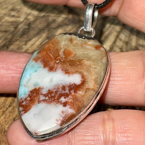 Caribbean Larimar Crystal Pendant 2 1/4” - Picture 6 of 13